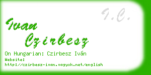 ivan czirbesz business card