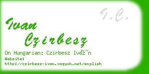 ivan czirbesz business card